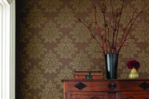 Thibaut   Grasscloth Resource  	Kunqu Damask