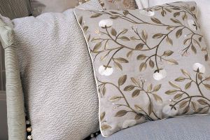 G P & J Baker  Emperor's Garden   medlar linen ivory/green