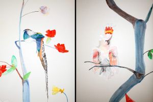 Voutsa   Hand-Painted-Wallpaper  Birds-Mural